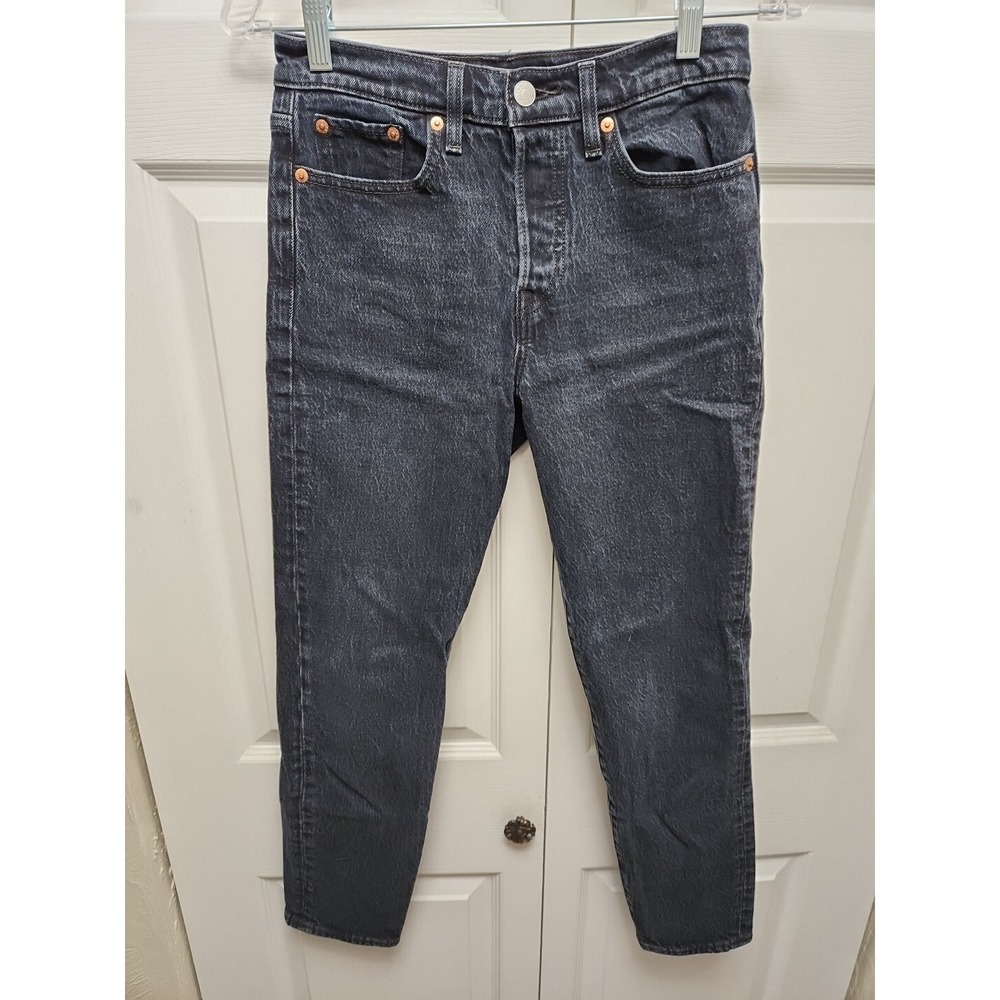 Levi's Wedgie Straight 25 Washed Black Button Fly 25x27